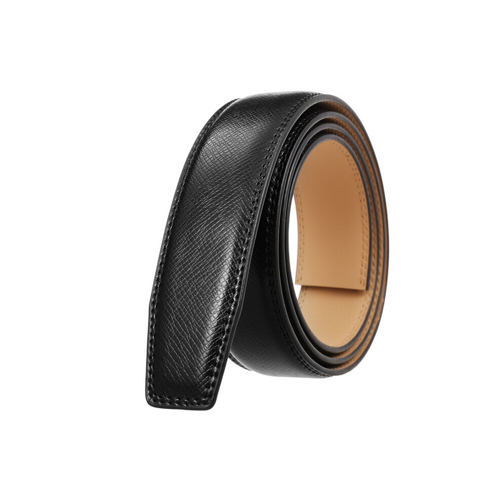 (Black-110cm) Leather Belt Men Without Buckle High Red Brown Belts For Men Automatic Ratchet Dress Style 3.5cm B473-image-OPC-PBQVQ95-NEW