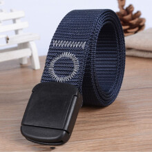 (Blue White-110cm) Plastic Automatic Buckle Nylon Belt Child Tactical Belt Unisex Military Belts Cummerbunds Strap for Children CBFJ0067