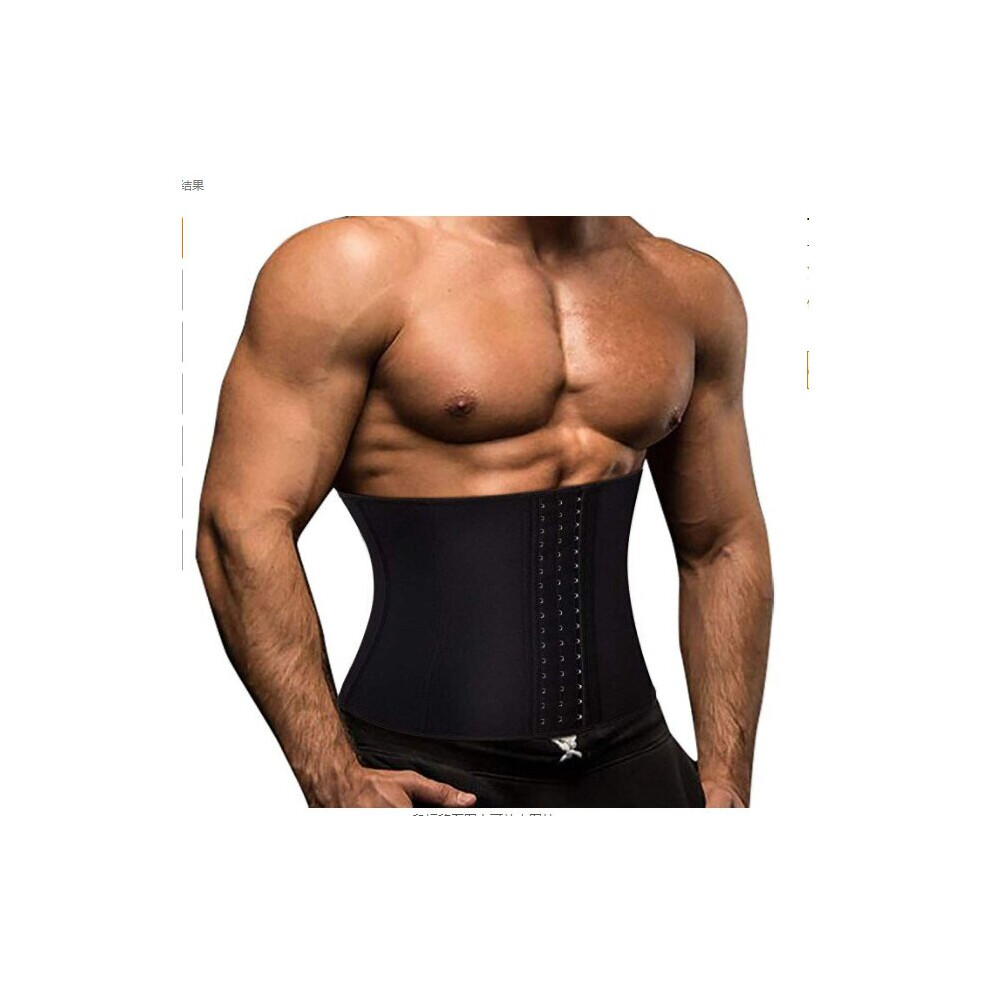 Black (-S 125Cm) Adjustable Men?S Solid Waistband Fat Burning Back Support Belt Men Wicking Fitness Weight Loss Three-Breasted Waist Belt S-Xxxl