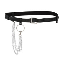 Women Pu Leather Harness Body Belts With Chain Waist Bondage Garters Punk Adjustable Suspender Straps