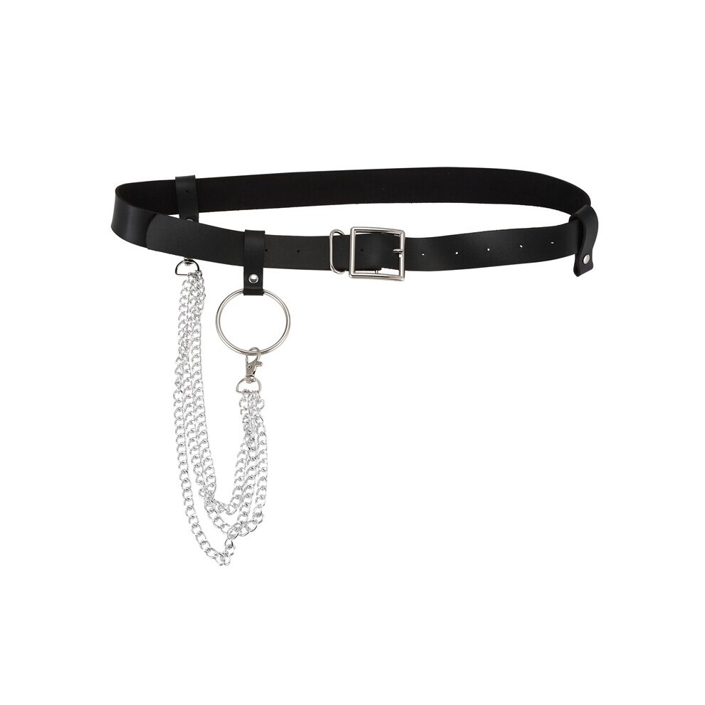 Black Women Pu Leather Harness Body Belts With Chain Waist Bondage Garters Punk Adjustable Suspender Straps