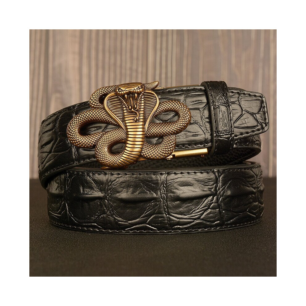 (Bronze snake White-130cm) Direct Animal Belt for Men High Leather Belts Male Retro Buckle Belt Men Strap-image-OPC-PBQVTMJ-NEW