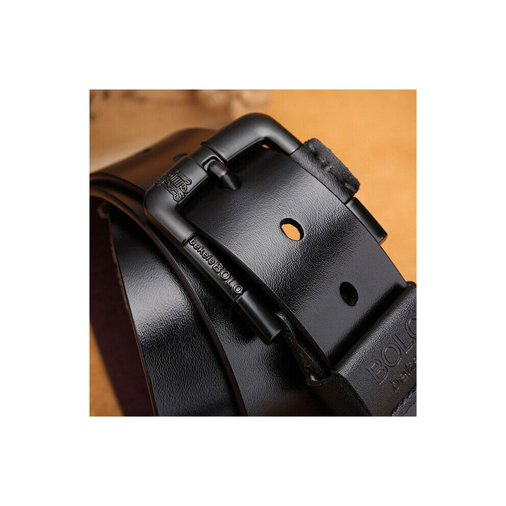 (Black-100cm) Men's Leather High Belt Alloy Pin Buckle Waist Straps Belts Jeans Business Cowhide Cinturones Para Hombre-image-OPC-PBQVTSR-NEW