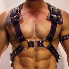 Adjustable Leather Harness Belt Shoulder Belts Pastel Men Leather Belt Metal Buckle Waist Body Bondage Bdsm Toys For Man