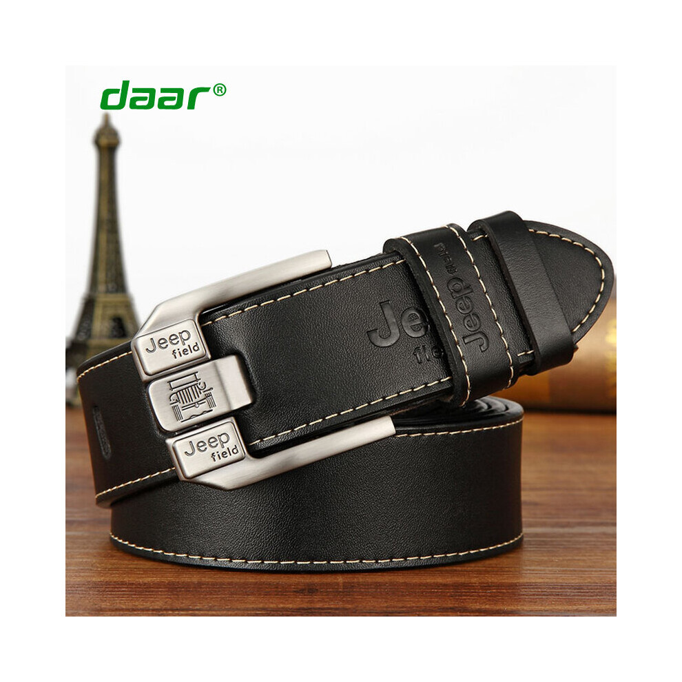 (JEEPF Black Black-120cm) Men Belt Male High Leather Waist Strap Pin Buckle Fancy Vintage Jean Cinto Masculino-image-OPC-PBQVV8S-NEW