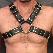 Fullyoung Leather Harness male shoulder Belts Pastel men's leather belt Adjustable Metal Buckle Waist Body Bondage Toys For man