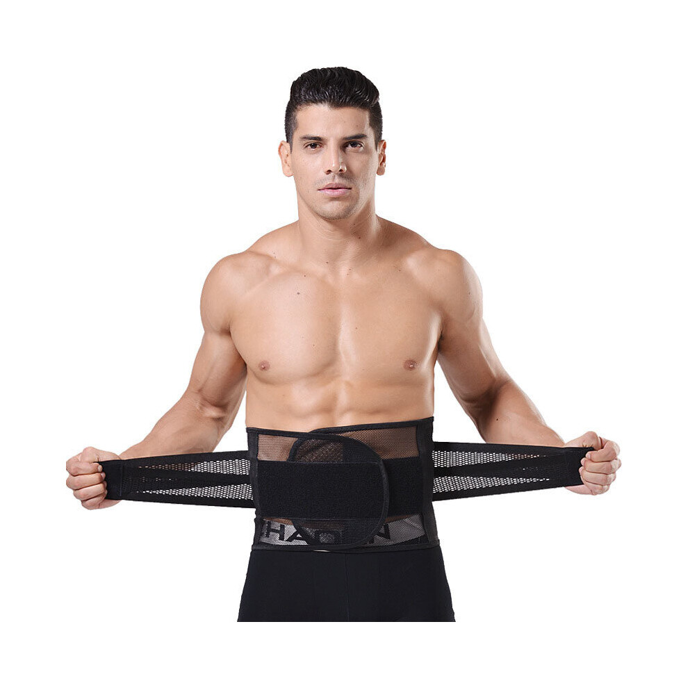 Black,Multicoloured (Black White-Xl 80Cm) Men Tummy Slimming Belt Belly Abdomen Trimmer Waist Cincher Body Shaper Wrapper Slim Patch Tummy Control Stomach Girdle