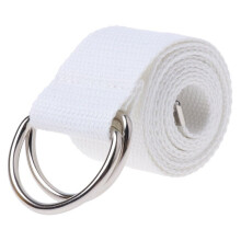 Teenager Boys Girls Students Double Ring Buckle Waist Belt Canvas Solid