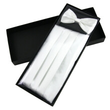 Men's Satin Cummerbund Bowtie Set Formal Wedding Party Gift Packing - Outlet