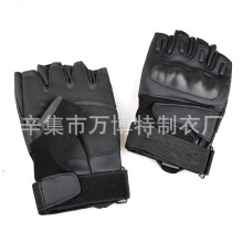 (Black-L) Outdoor Tactical Gloves Men Women Military Army Shooting Hiking Climbing Cycling Gym Riding Airsoft Fingerless Gloves