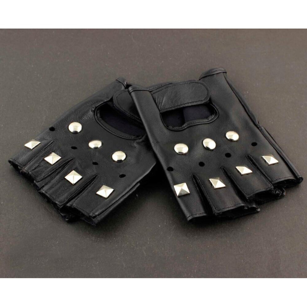 Men's Punk Rock Driving Motorcycle Biker Stud Real Leather Gloves G-12 Multicoloured 885656893721