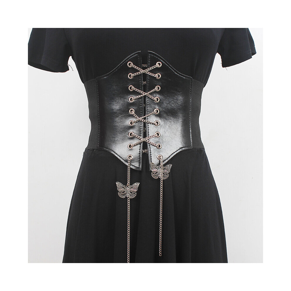 [EAM] Pu Leather Bandage Irregular Elastic Waist Belt Personality Women All-match Spring Autumn 1DF1780-image-OPC-PBQW6ZV-NEW