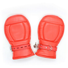 High Sexy Red PVC Clubwear Faux Leather Protective Gloves Unisex Bondage Adult Mittens Gothic Latex Dance Gloves