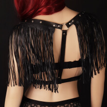 Women Gothic Style Fringed Leather Strap Waistcoat Sexy Harness Suspender Tops Tassel Vest Carnival Club Wear