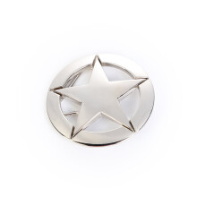 Western cowboy two-tone rope and barbed wire golden impression lone star attitude buckle