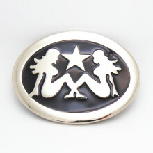 European and American western cowboy European and American sexy double beauty belt star belt buckle zinc alloy belt accessories