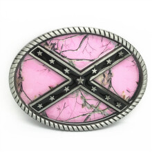 Western cowboy cross pink natural stone belt buckle belt buckle men and women items