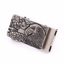 (Gray-110cm) Western cowboy mountain eagle belt buckle zinc alloy PU leather belt casual decoration men and women accessories