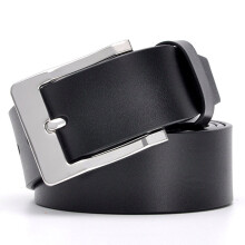 (Black-110cm 36to39 Inch 110cm) Male Leather Belt Classic Solid Strap Business Cowboy High Men Leather Belts Pin Buckle