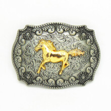 Western cowboy belt buckle horse retro pattern zinc alloy belt fittings men smooth buckle