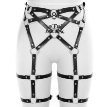 Gothic Sexy Ladies Leather Garter Belt Punk Style Leather Leg Harness Straps Strapping Wtraps Women's Lingerie Bondage Underwear