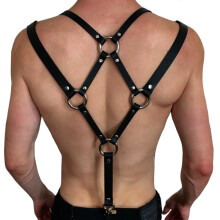 Men Gay Sexy PU leather material bondage sculpting men belt leather suspenders braces pants harness