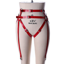 Elasticity Harajuku Tight Leg Harness Bondage Suspender Strap Belts Women Punk Heart Sexy PU Leather Garter Belt Body Harness