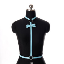 Neck Harness Belt Leather Sexy Suspender Gothic Top Bow Body Bondage Waist Belt Plus Size Adjust Lingerie NightClubs