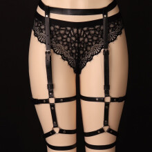 Leather Harness For Women Garter Belt Erotic Lingerie Belts Stockings Body Buttocks Bondage Leg Harness Belts Bdam Suspender