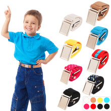 Elastic Canvas Belts for Boy Girls Striped Stretch Western Strap Belt Kids Adjustable Buckle Belt Children Waistband
