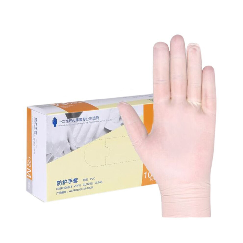 (White-L) 100Pcs Home Disposable Washing Cleaning Pvc Gloves Work Safety Gloves 885656930983