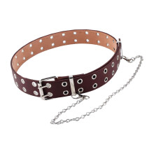 Punk Belt Waist Strap All Match Decorative Costumes Adjustable Double Row Hole Buckle Waistband for Birthday