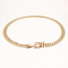 Metal Belt Women Double Row Pin Buckle Double Metal Chain Belts Men Punk Style Waist Chain Golden Chain Summer Style