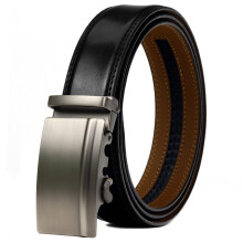 (Black-130cm) Formal Business Waist Belt For Men High Leather Male Trouser Belt Metal Buckle WL-E043