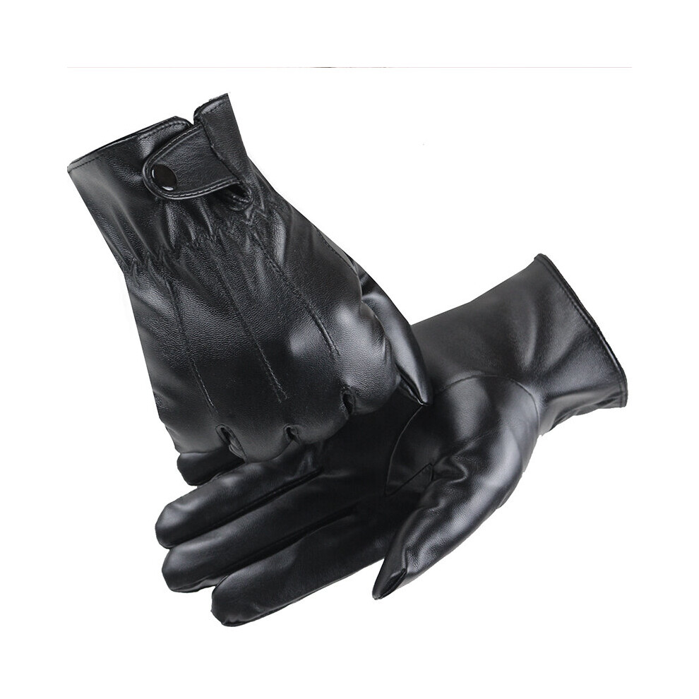 Pu Men Winter Gloves Motorcycle Full Finger Men's Warm Mittens Windproof Driving Motorcycle Gloves High Guantes Black 885656939214