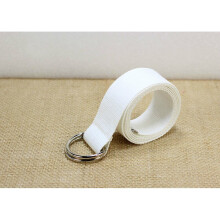 Solid Cotton Canvas All-match Waist Straps Women Canvas Belt D Shaped Double Ring Buckle Waistband