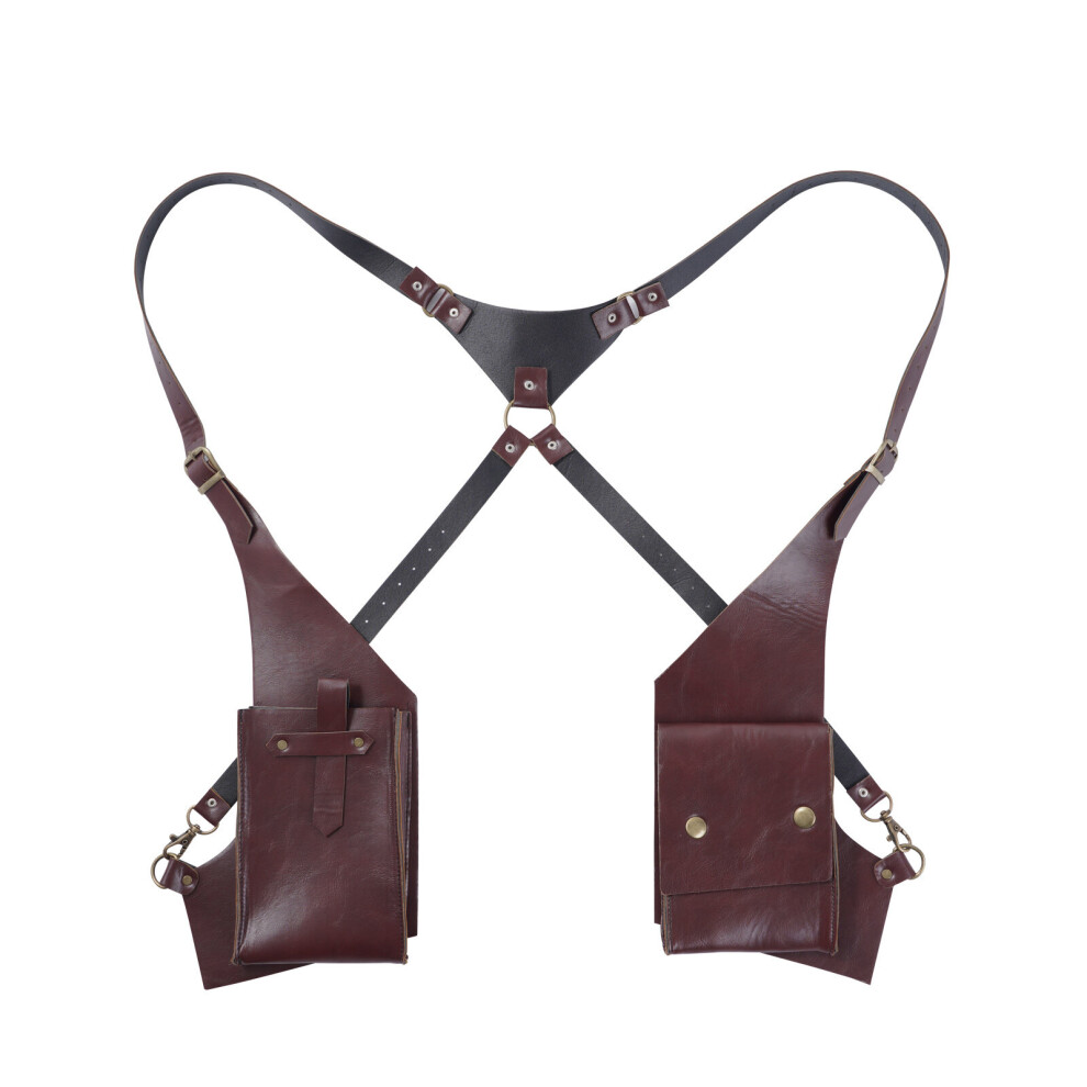 Men Underarm Shoulder Bag Girdle Tank Steampunk PU Leather Pocket Strap Double Shoulder Bag Waist Belt Costume Accessory-image-OPC-PBQW8X2-NEW