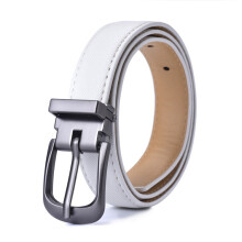 (White-110CM 75cm) Children Belts Alloy Pin Buckle Boys Girls Pu Leather Belt for Kids Casual Waist Strap Waistband Jeans Adjustable