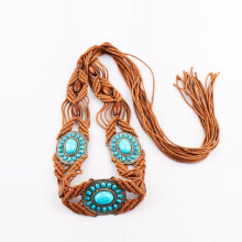 Women Woven Tassel Belt Braided Waistband Tie Strap Boho Girls Wide Waist Rope Chain Waist Belts For Dress Waistband Accessories