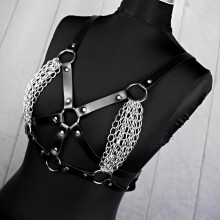Sexy Women Leather Harness Body Bondage Garter Belt Underwear Stockings Cage Suspenders Bustier Corset Bra Lingerie Goth