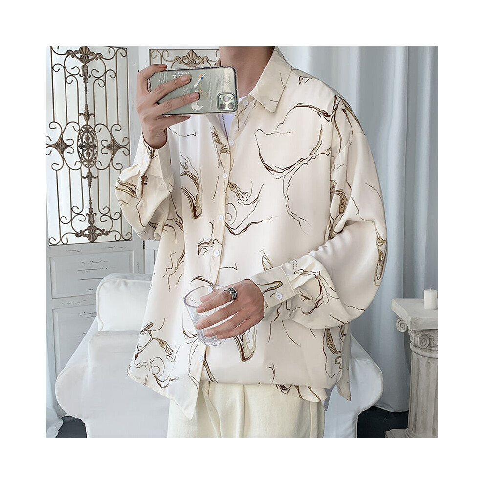 Spring Summer Thin Flower Shirt Men's Printing Casual Shirt Men Streetwear Long-sleeved Shirt Mens Dress Shirt-image-OPC-PBQWQCP-NEW