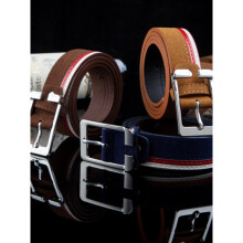 Men's Belt PU Belt Suede Colorblock Belt Ladies Casual Pin Buckle Belt Youth All-match Student Belt Belt