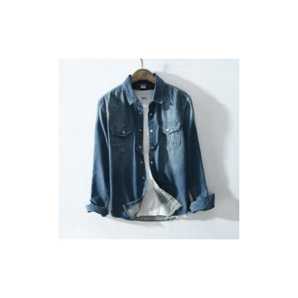Men's Jeans Long Sleeve Shirts Denim Slim Men's Shirts Hip Hop Casual Shirts-image-OPC-PBQWR8H-NEW