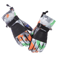 (Colorful White-S 9 13Y S) Children Boys Girls Winter Warm Windproof Sports Ski Gloves Kids Breathable Gloves Men Snowboard Gloves Motorcycle Riding Gloves