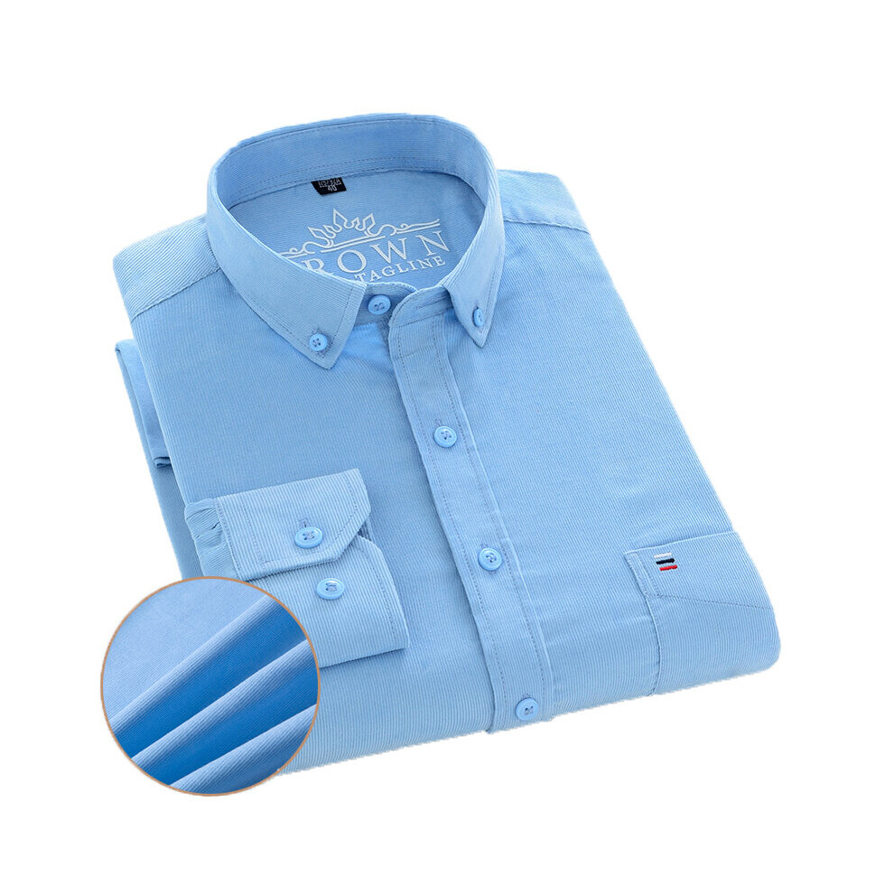 Aoliwen Autumn winter Warm High Qualtiy 100% Cotton Corduroy Men Shirt Long Sleeved Casual Gentleman Man Shirts Male-image-OPC-PBQWSFW-NEW