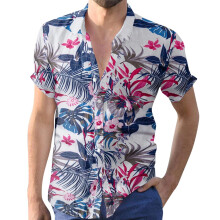 Leotard Men Spring and Summer Top Colorful Floral Print Loose Lapel Tops Shirts Vacation Outdoor 4 Year Lady Yoga Top