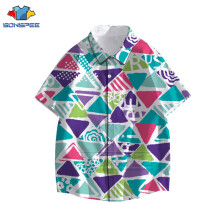 Dense Math Tool Graphics Shirt Streetwear Colorful Geometry Male Clothes Short Sleeve Summer Casual Hawaiian Shirt Tops