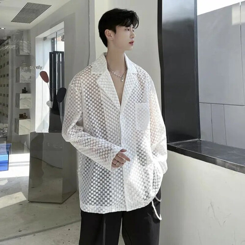 Mesh Thin Sunscreen Sunproof Man Boy's Loosen Shirts See Through 2