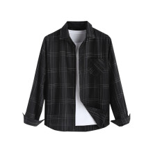 Long Sleeve Shirt for Men Large Plaid Blouse Shirts Pocket Stitching Lapel Regular Fit Tops Casual Overshirts Unisex Style