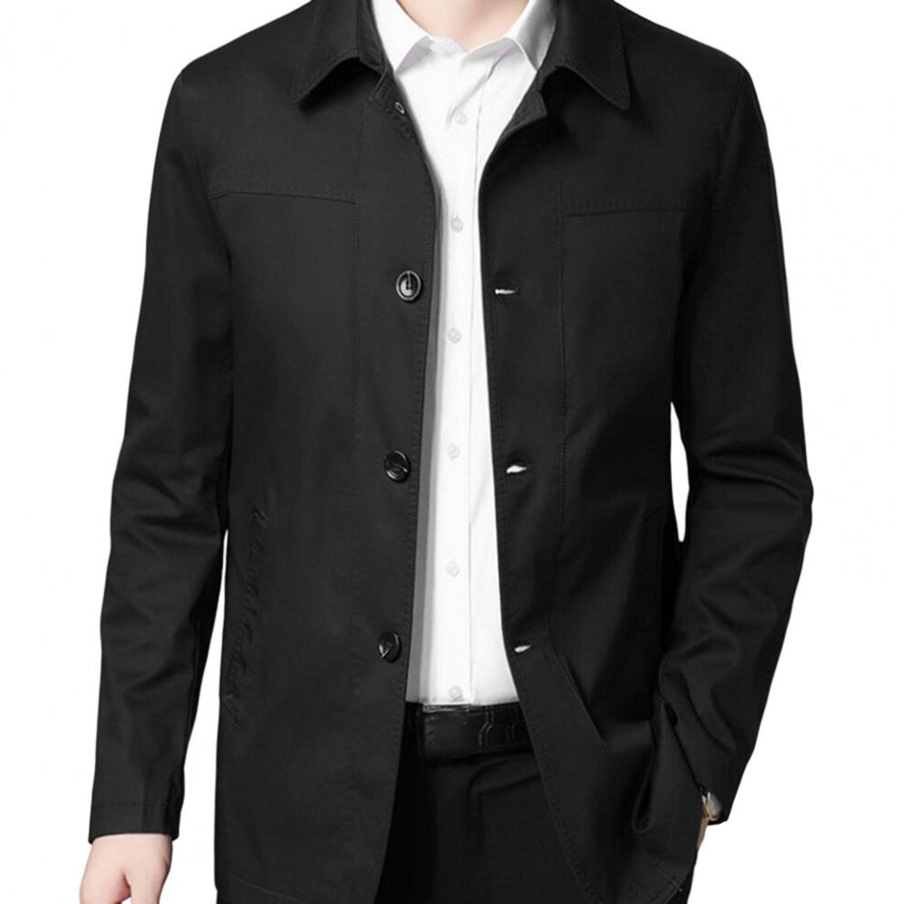 Middle Aged Men Coat Business Shirt Jacket Solid Loose Streetwear Spring Button Up Tops Coats Office Work Clothes-image-OPC-PBQWXH8-NEW